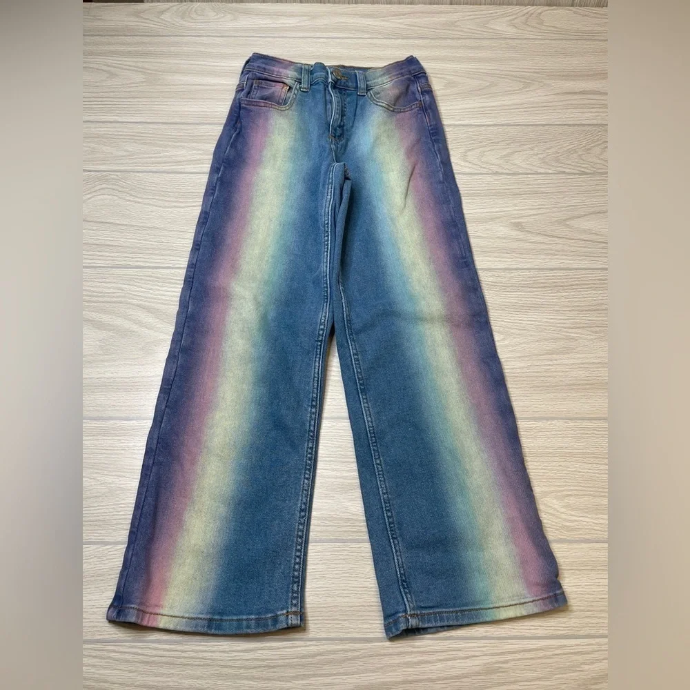 Justice 90’s Ombré Baggy Jeans Straight Leg Denim Girl’s Size 12